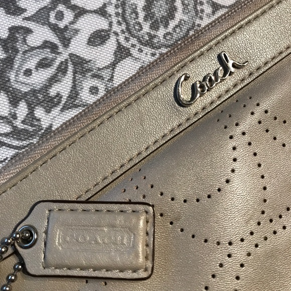 Coach Silver/Cream Wristlet - Picture 3 of 4